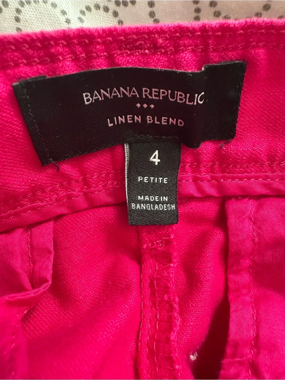 NWOT Banana Republic Hot Pink Wide-Leg Linen pleated trousers